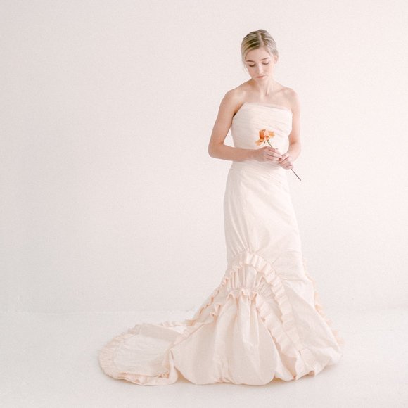 Vera Wang Couture Runway Gown Silk Taffeta Pink 2 - Picture 6 of 17